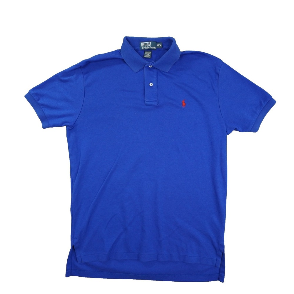 Polo Ralph Lauren Polo Shirt Men's Medium Royal Blue Short Sleeve Preppy Golf